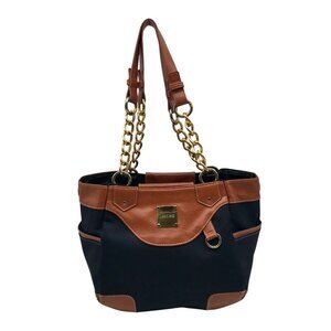 Miche Navy Blue & Brown Canvas Magda Prima Tote Bag